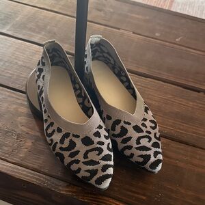 Leopard Print Fabric Women's Flats
